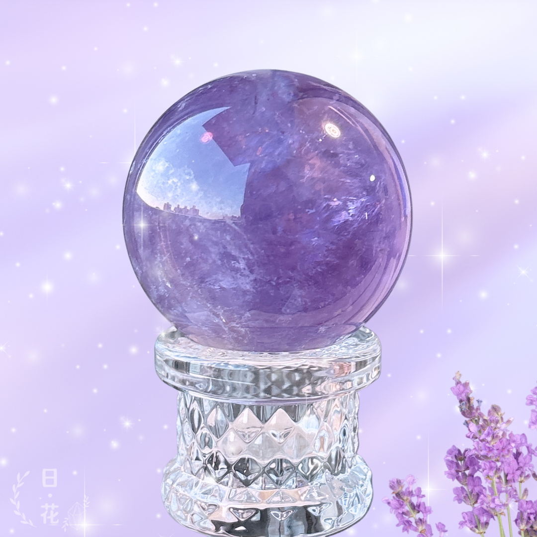 紫水晶水晶球擺件 (一物一圖)
