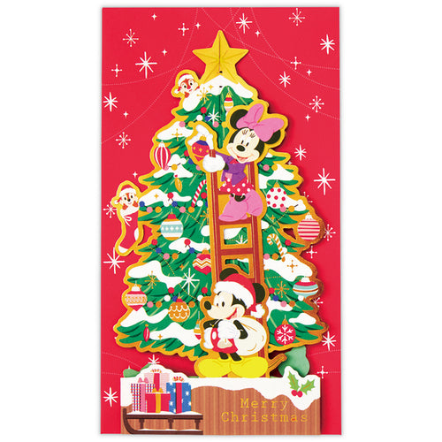 米奇 米妮 ChipnDale 立體聖誕樹賀卡