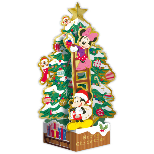 米奇 米妮 ChipnDale 立體聖誕樹賀卡