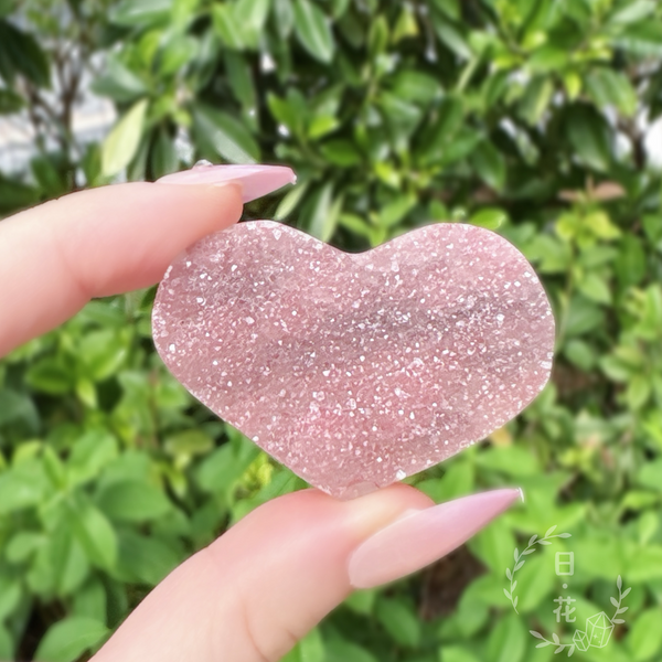 閃閃粉彩晶迷你心形水晶擺件 (一物一圖)