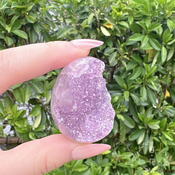 閃閃紫色水晶小龍蛋水晶擺件 (一物一圖)
