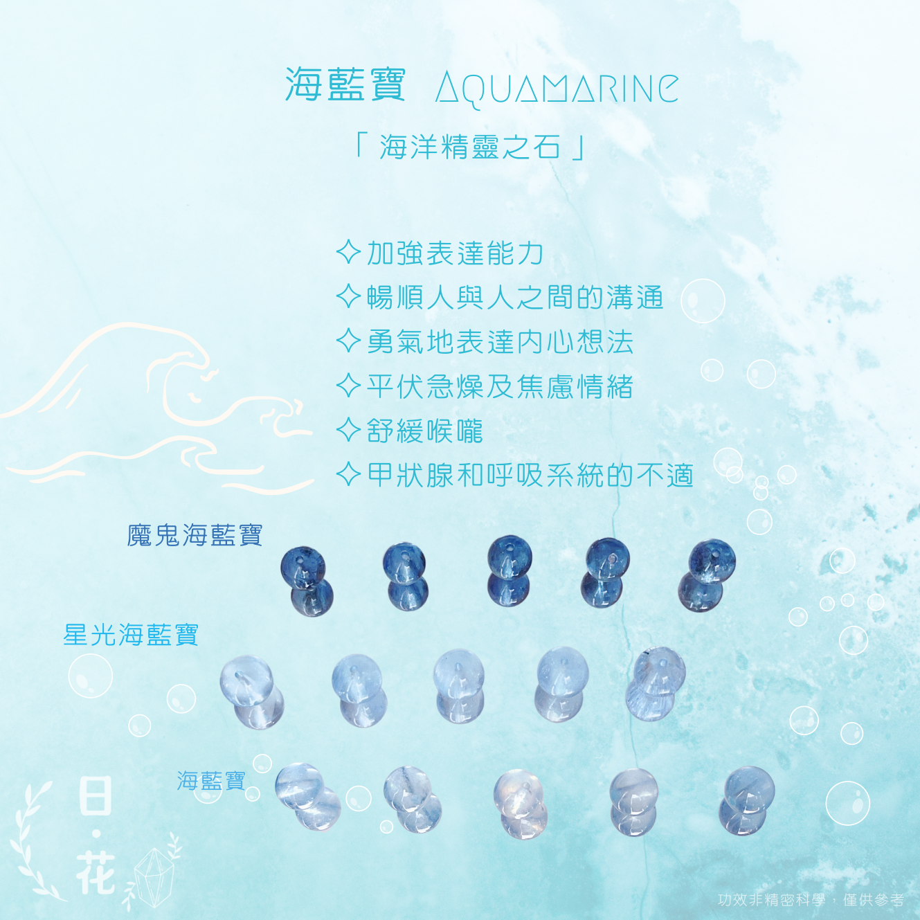 淺藍海藍寶水晶戒指