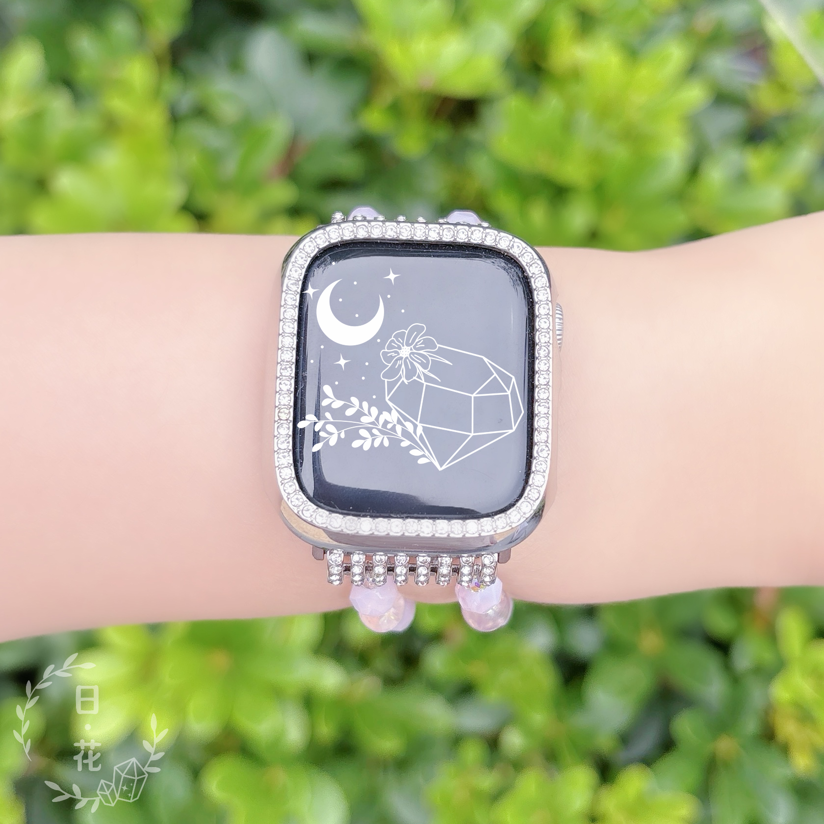 紫玉晶紫鋰輝6.5mm水晶手鏈Apple Watch錶帶