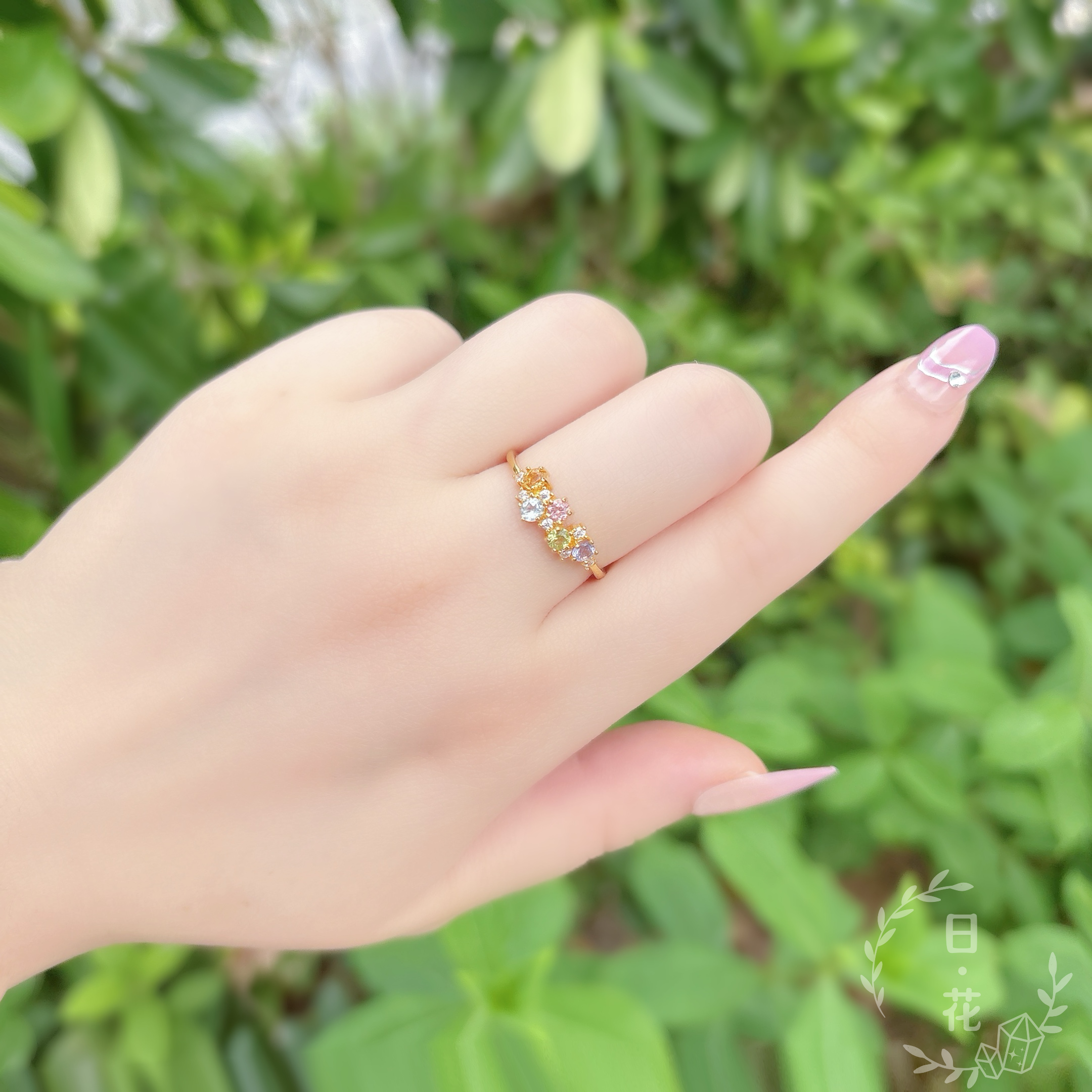 彩碧璽高貴款水晶戒指