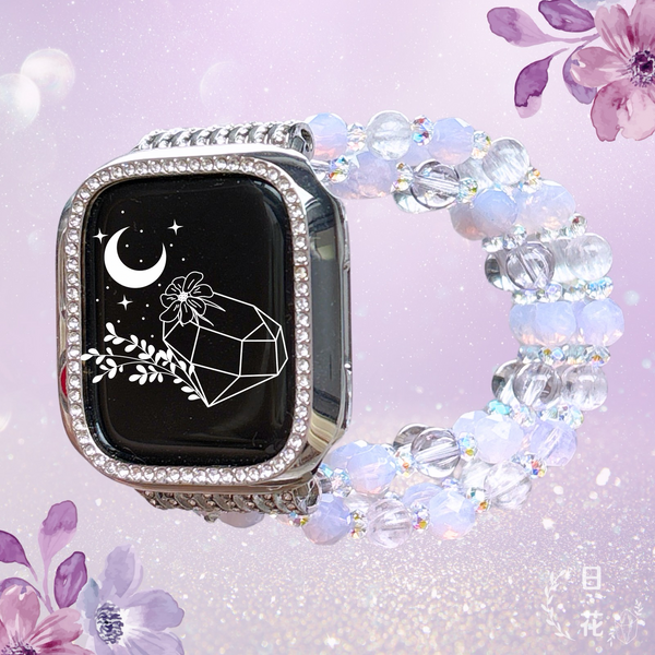 紫玉晶紫鋰輝6.5mm水晶手鏈Apple Watch錶帶
