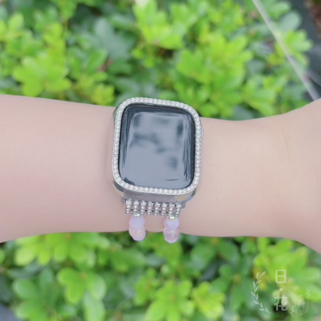紫玉晶紫鋰輝6.5mm水晶手鏈Apple Watch錶帶