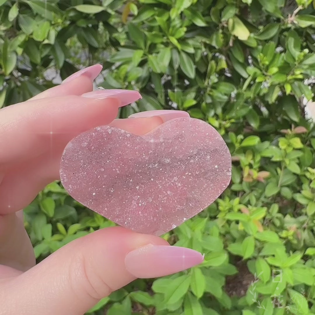 閃閃粉彩晶迷你心形水晶擺件 (一物一圖)