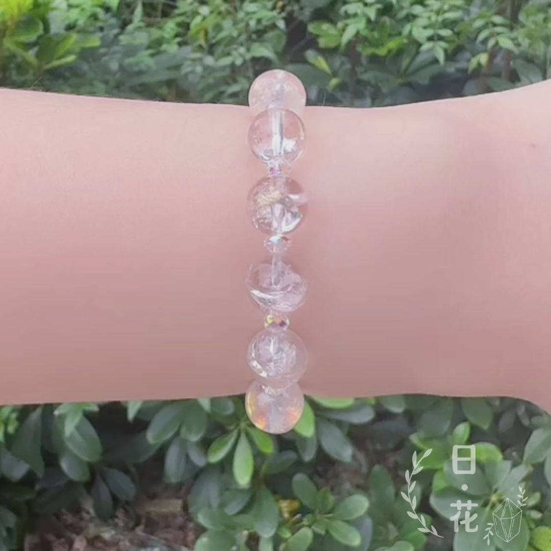 粉彩虹光阿賽斯特萊 8.5mm水晶手鏈