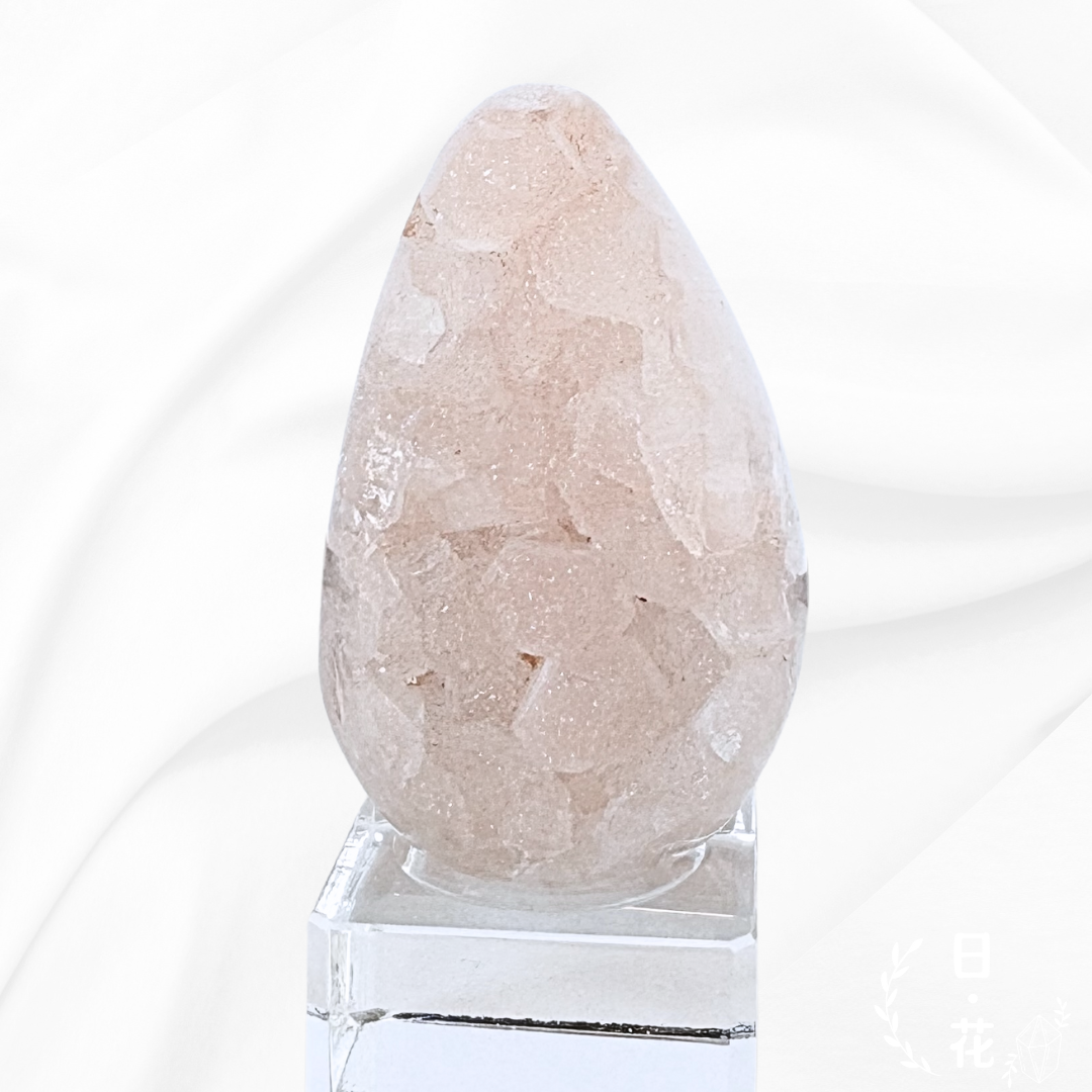 閃閃仙粉色水晶小龍蛋水晶擺件 (一物一圖)