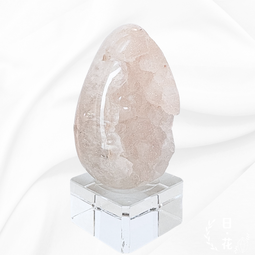 閃閃仙粉色水晶小龍蛋水晶擺件 (一物一圖)