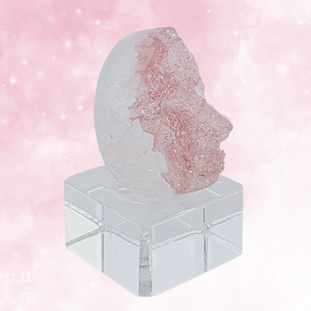 超仙淺粉水晶小龍蛋水晶擺件 (一物一圖)