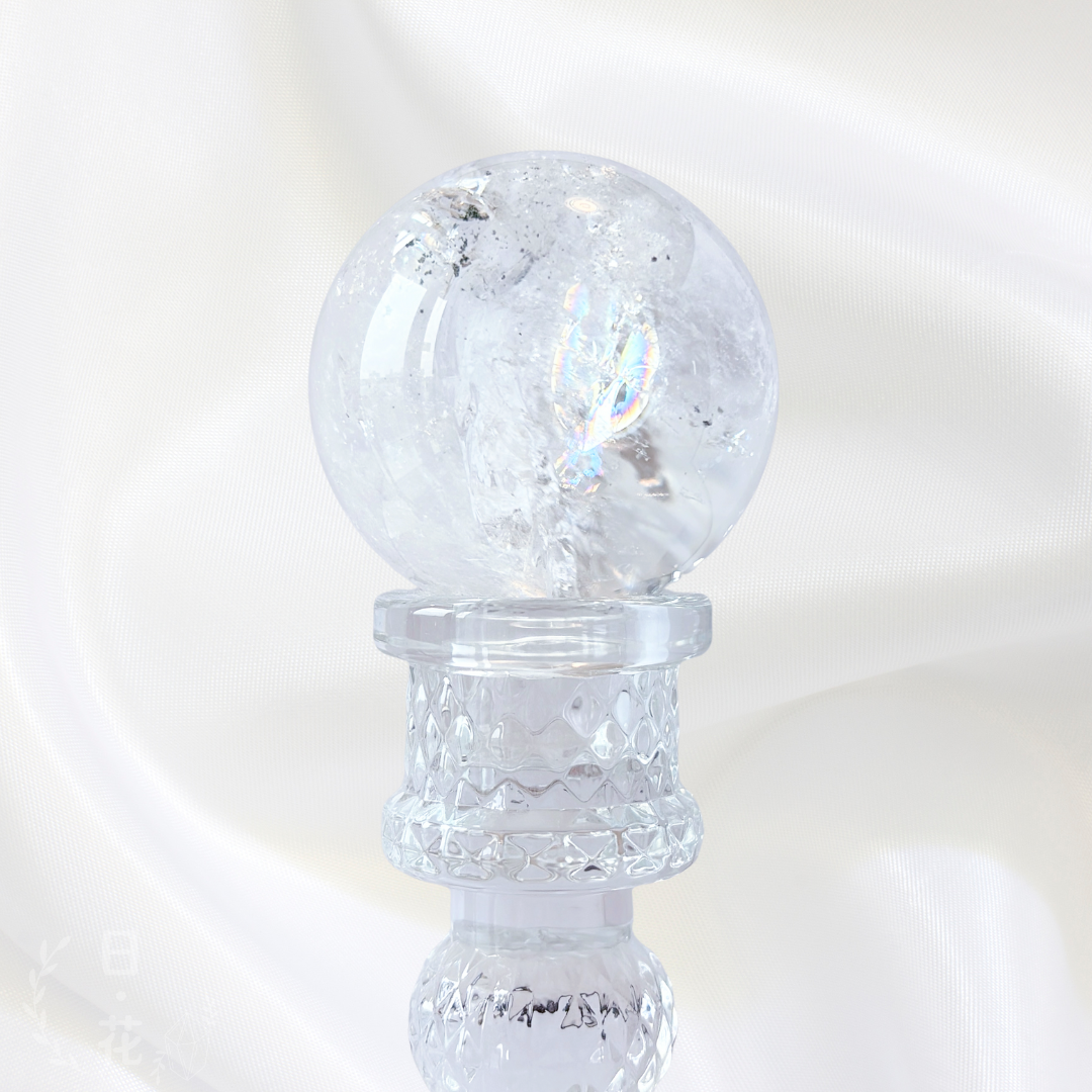 阿賽斯特萊白水晶彩光水晶球擺件 一物一圖 (特價)