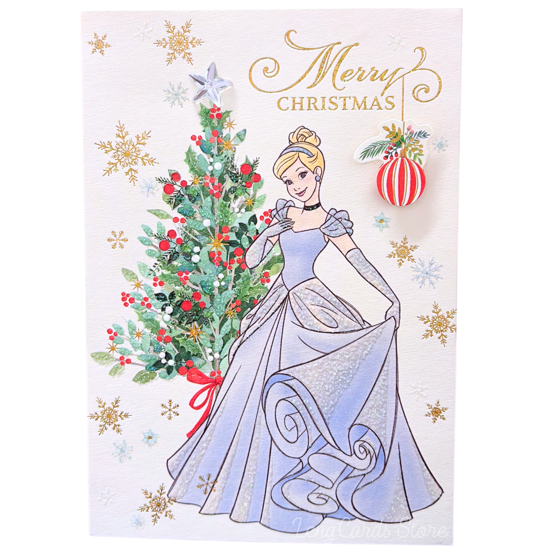 迪士尼灰姑娘Cinderella閃亮聖誕賀卡