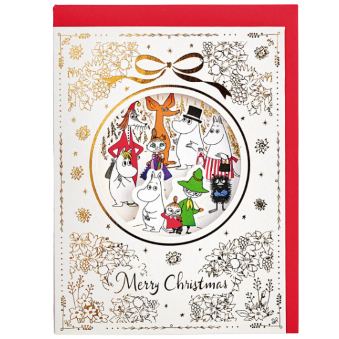 姆明白色聖誕節款  立體聖誕卡