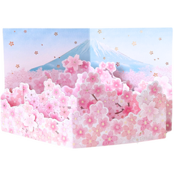 櫻花富士山長形立體萬用賀卡