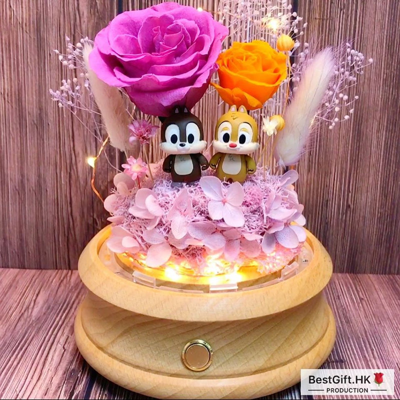 Disney Chip and Dale Preserved Rose Flower - No Brainer Zone