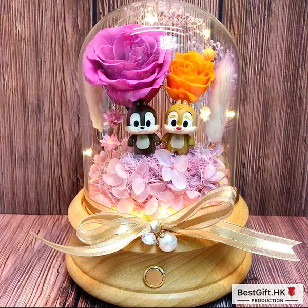 Disney Chip and Dale Preserved Rose Flower - No Brainer Zone