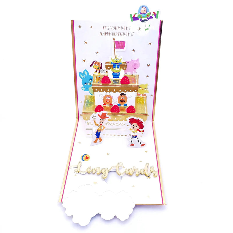金色閃閃Toy Story立體蛋糕生日卡⁣⁣