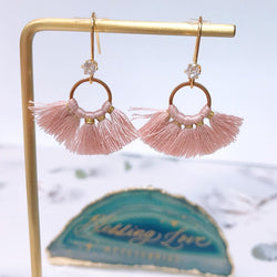 Unique Fan Tassel Earrings(Rose) - No Brainer Zone