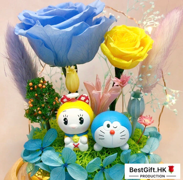 Doraemon Preserved Rose Flower - No Brainer Zone