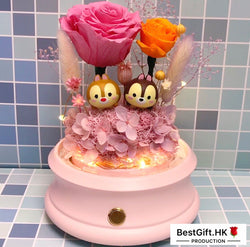 TsumTsum Chip n Dale Preserved Rose Flower - No Brainer Zone