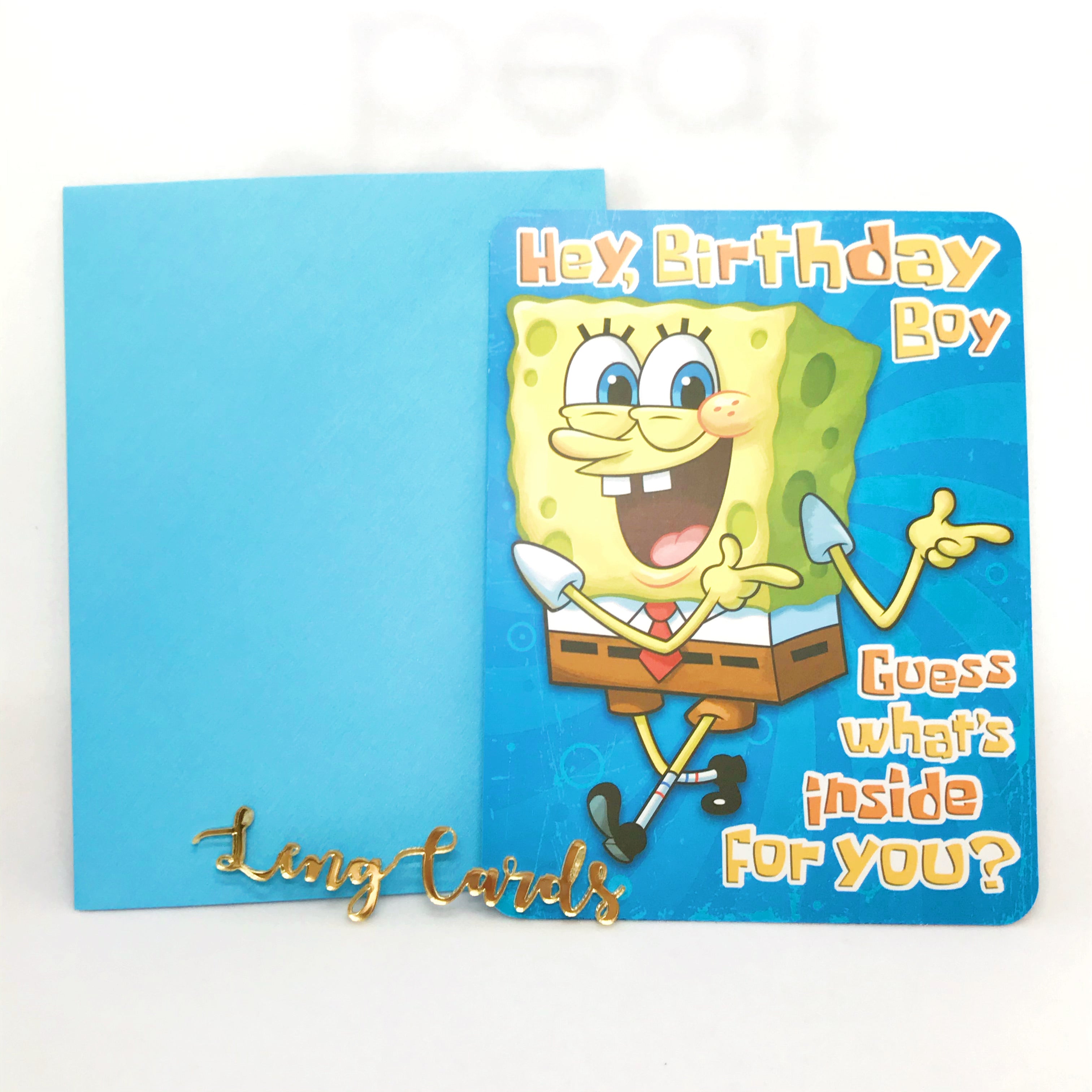 Disney Sponge Bob Birthday Card - No Brainer Zone