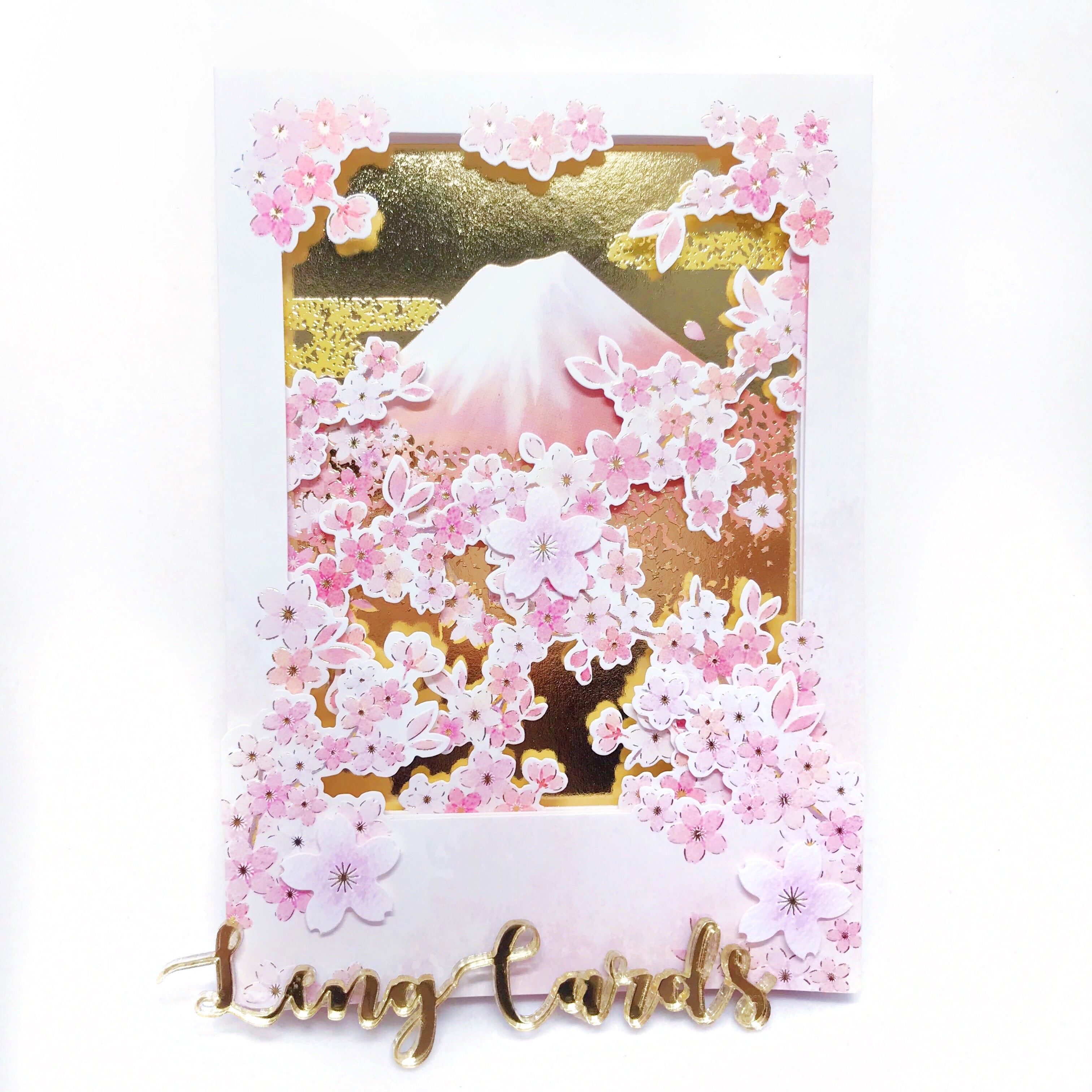 Golden Fuji Mountain Sakura Card