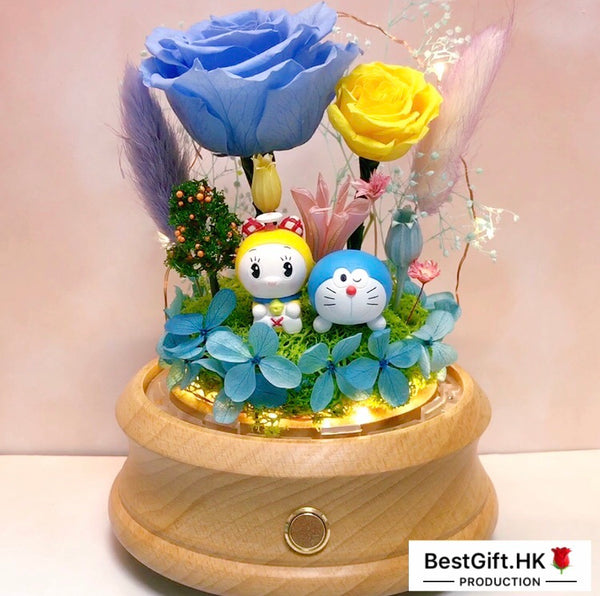 Doraemon Preserved Rose Flower - No Brainer Zone