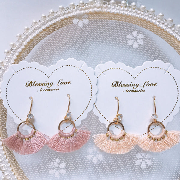 Unique Fan Tassel Earrings(Rose) - No Brainer Zone