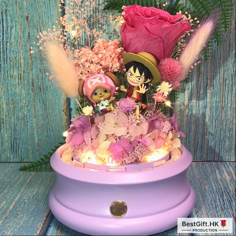 Luffy and Chopper Preserved Rose Flower - No Brainer Zone